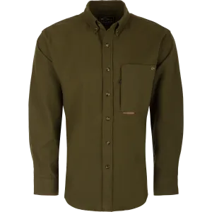 Autumn Brushed Twill Solid Button-Down Long Sleeve Shirt