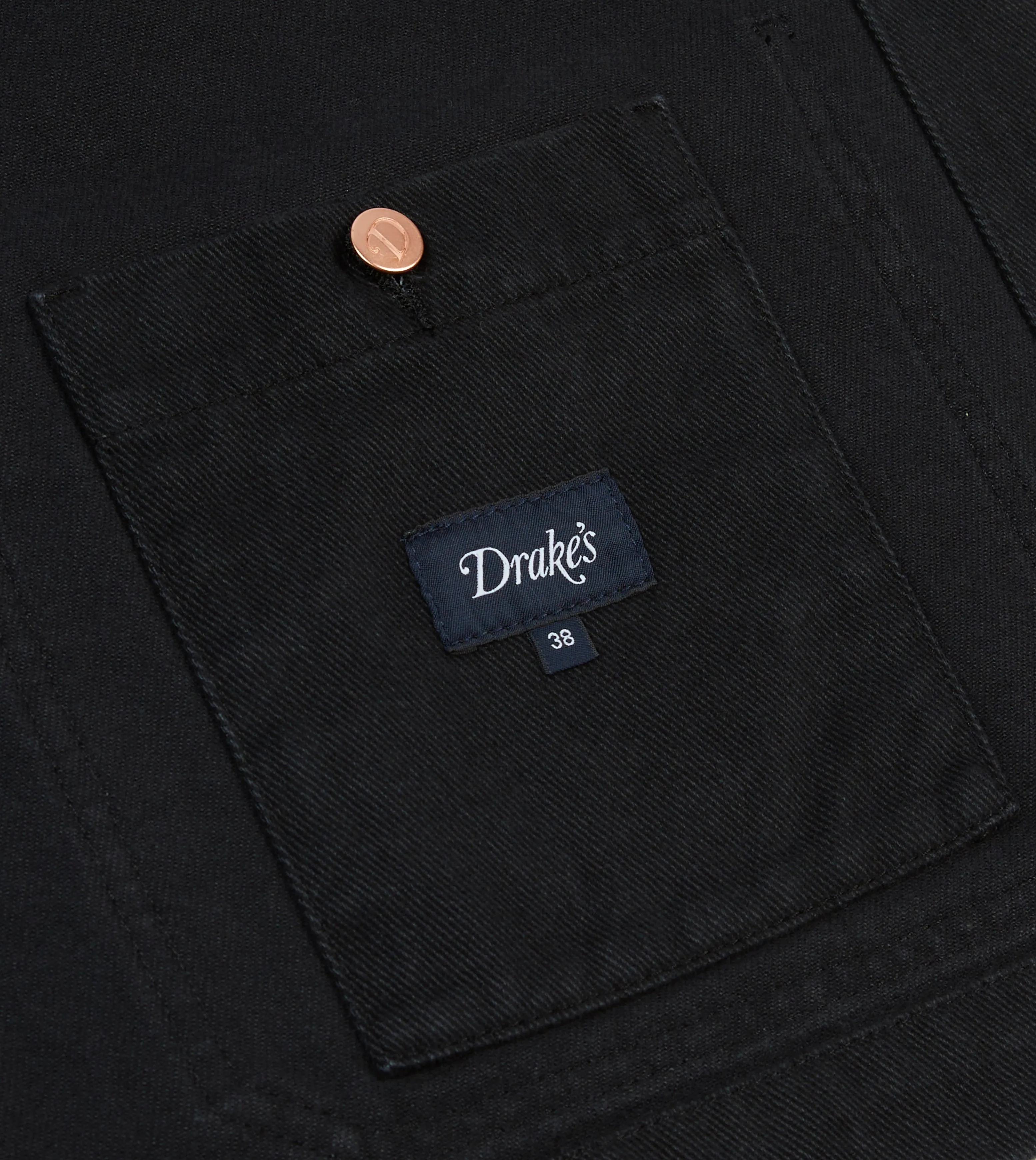 Black Heavy Twill Cotton Five-Pocket Chore Jacket