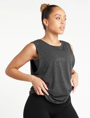 Crossover Tank Top - Charcoal Marl