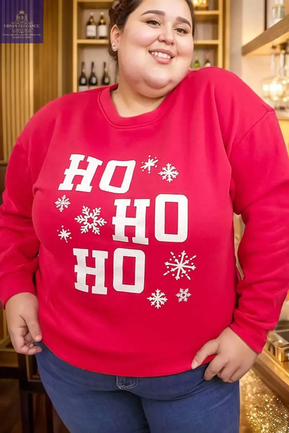 Fiery Red Ho Ho Ho Plus Size Sweatshirt