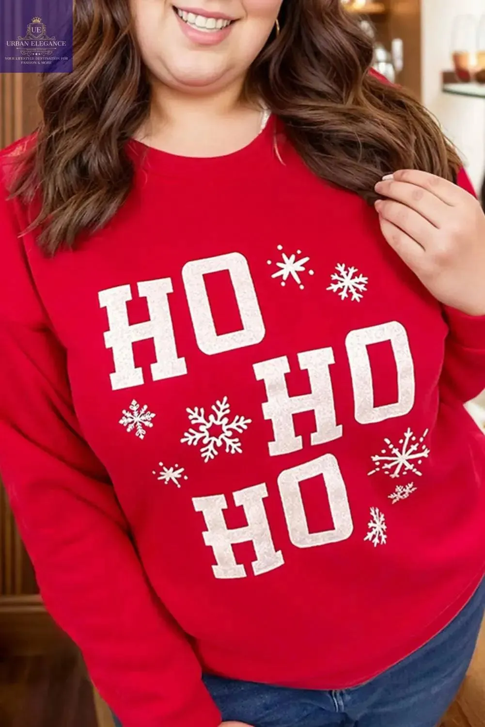 Fiery Red Ho Ho Ho Plus Size Sweatshirt