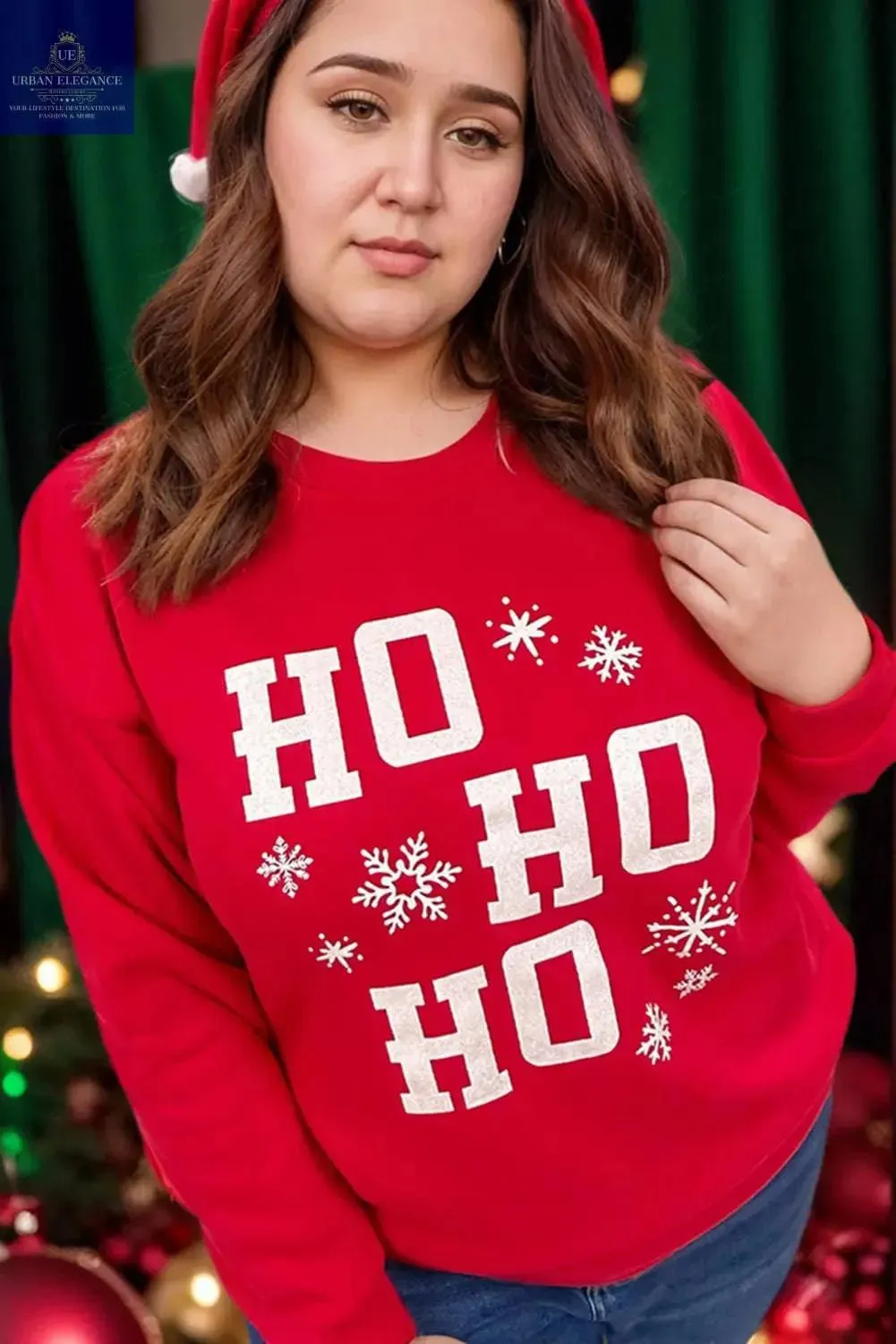 Fiery Red Ho Ho Ho Plus Size Sweatshirt