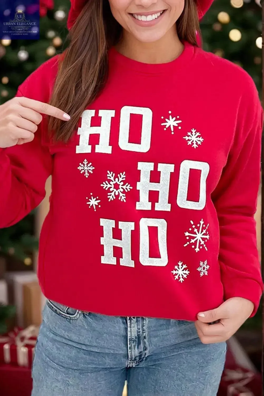 Fiery Red Ho Ho Ho Plus Size Sweatshirt