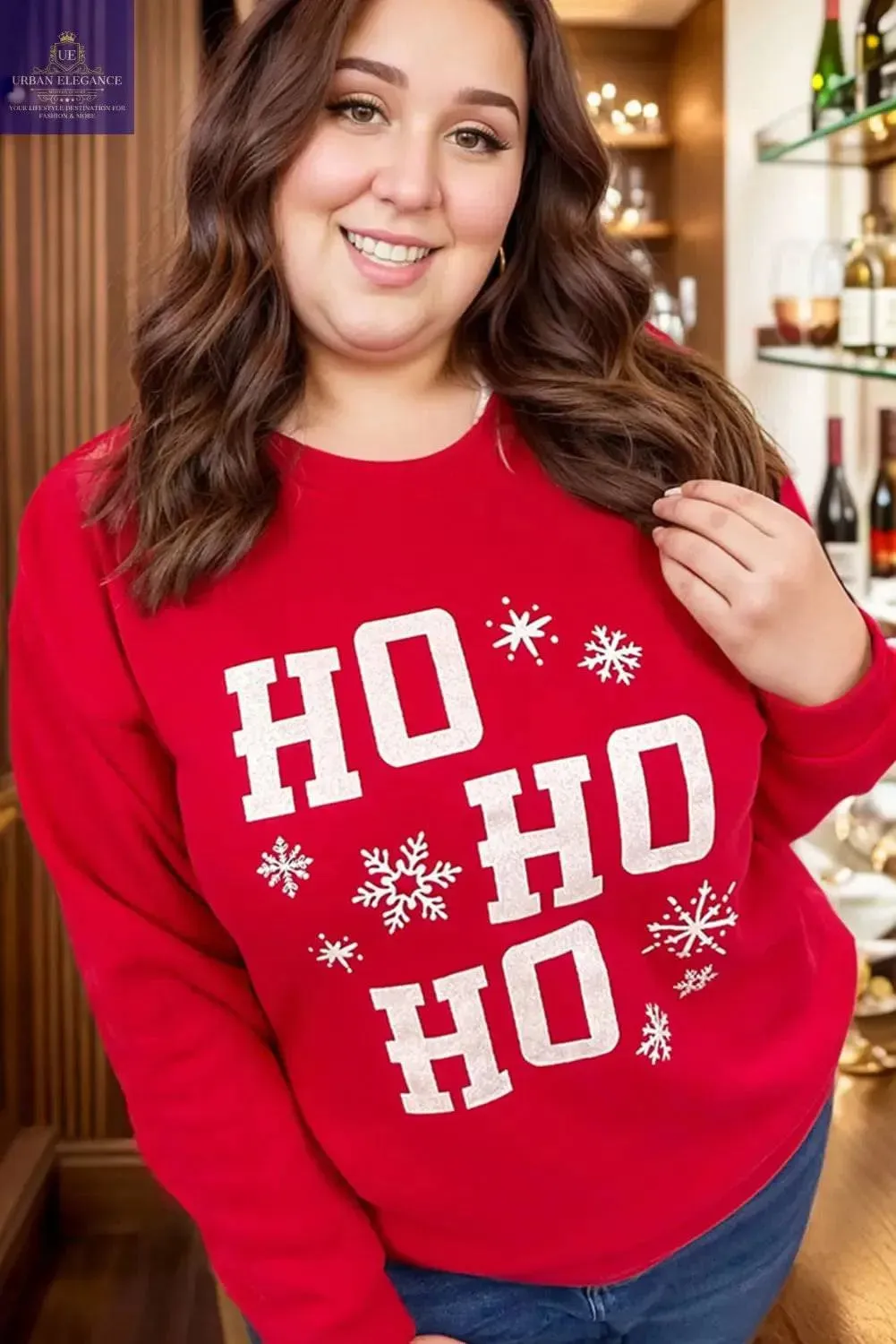 Fiery Red Ho Ho Ho Plus Size Sweatshirt