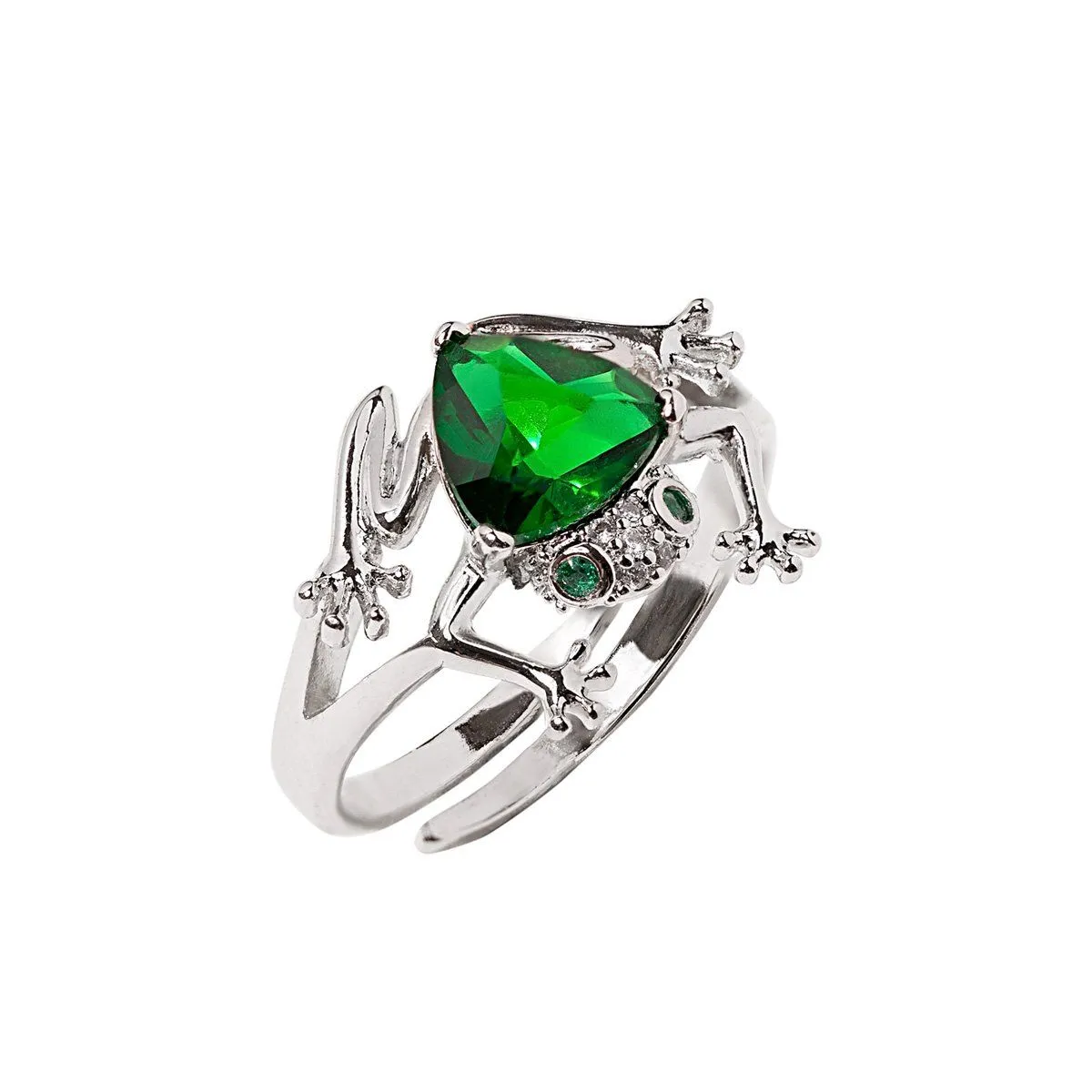 Frog Ring With Emerald Stone