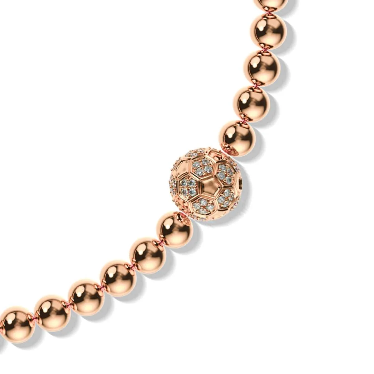 Goal | 18k Rose Gold | Crystal Soccer Ball Charm Bracelet