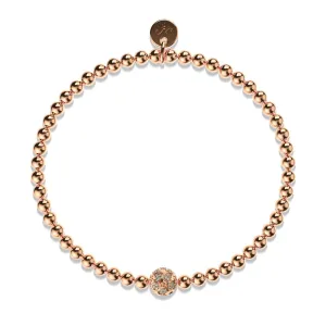 Goal | 18k Rose Gold | Crystal Soccer Ball Charm Bracelet