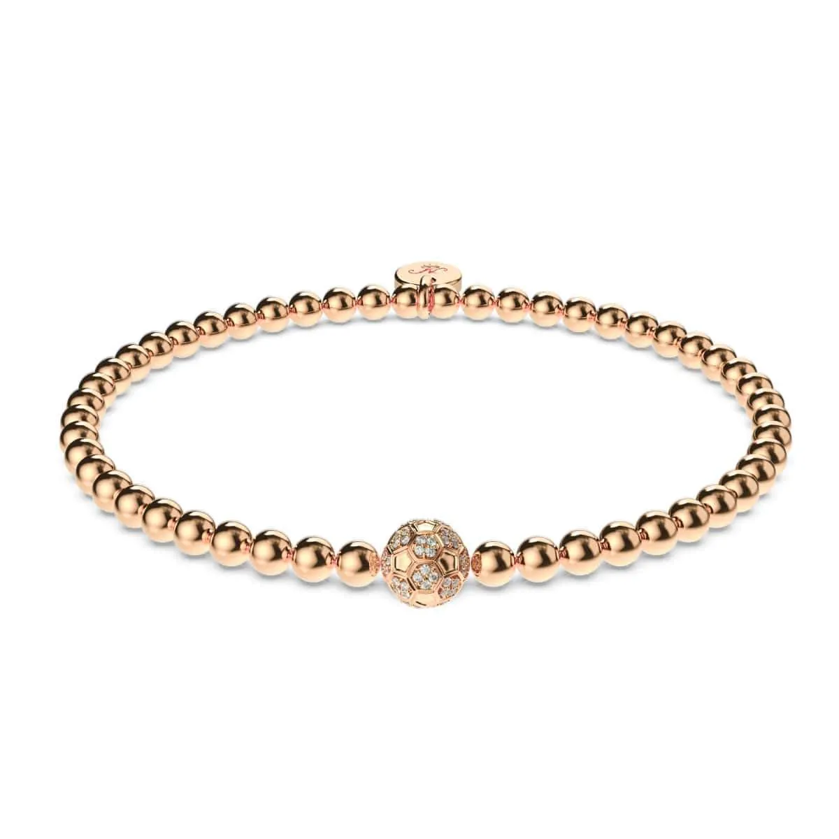 Goal | 18k Rose Gold | Crystal Soccer Ball Charm Bracelet