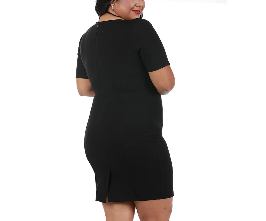 InstantFigure Curvy Plus Size Short Dress Short Sleeves 168027C