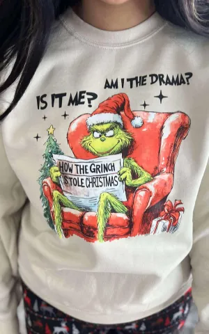 Is it Me? Am I the Drama? Holiday Sand Graphic Crewneck Sweatshirt