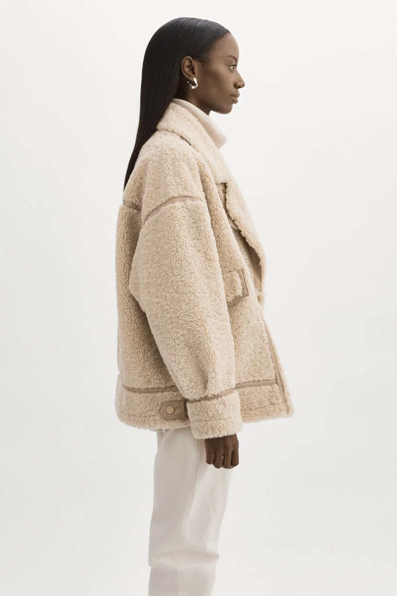 LAMARQUE Badu Faux Fur Jacket in Beige