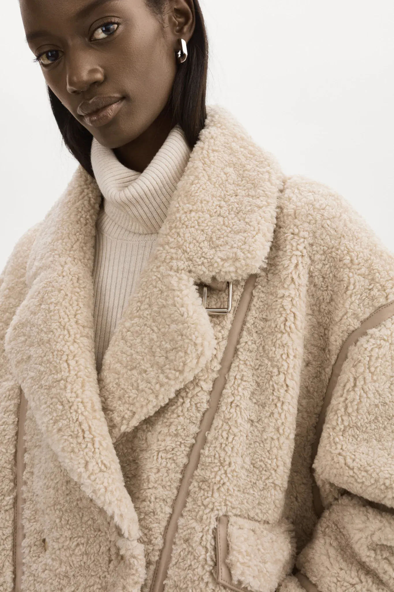 LAMARQUE Badu Faux Fur Jacket in Beige