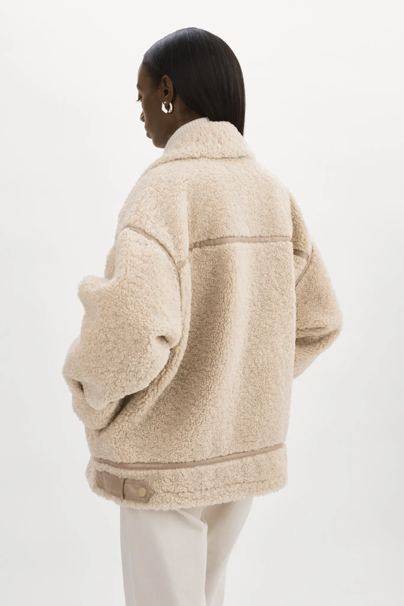 LAMARQUE Badu Faux Fur Jacket in Beige