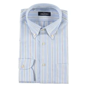 Light Blue Multi Stripe Brushed Oxford Shirt