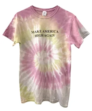 Make America High Again Pastel Wildflower Tie-Dye Graphic Unisex Tee