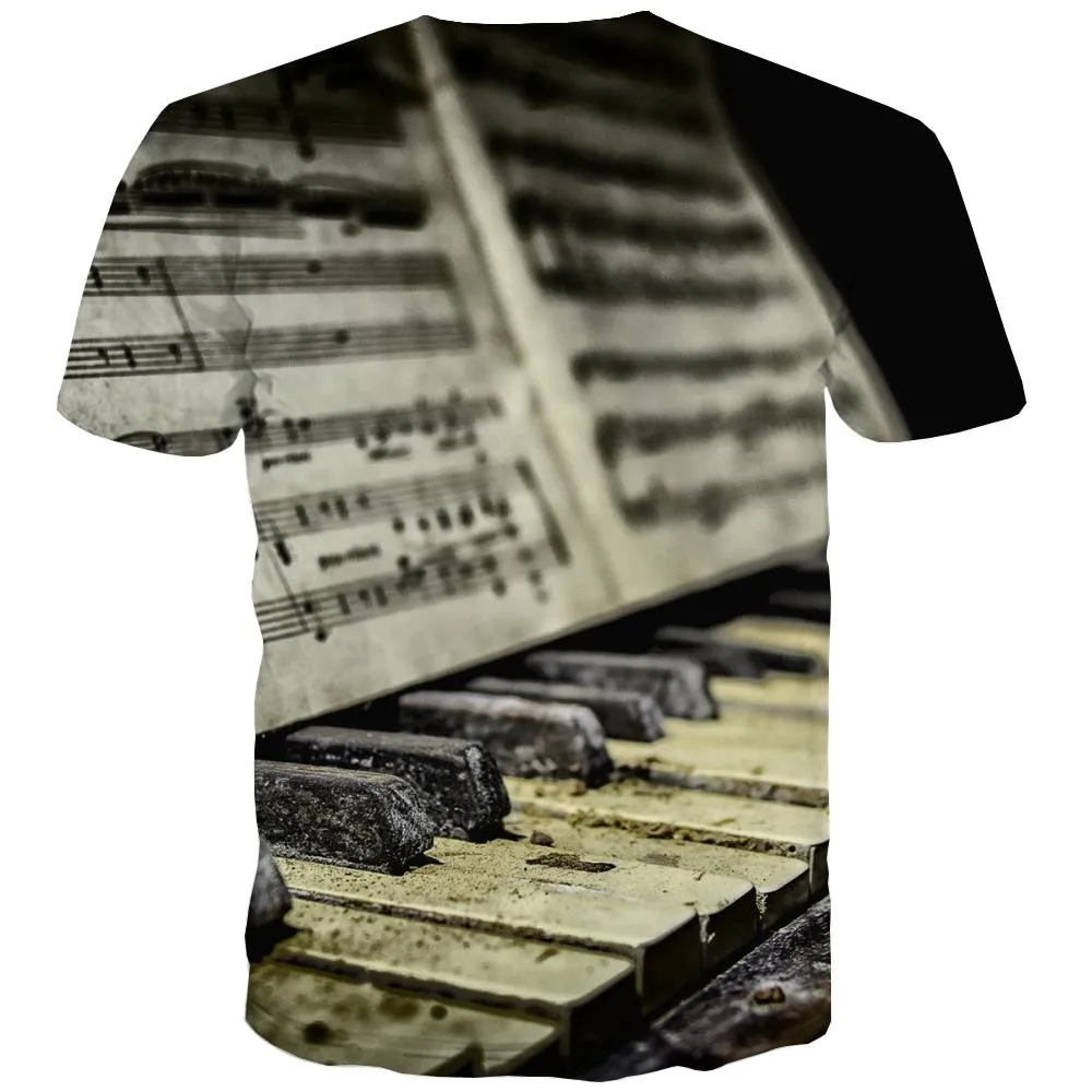 Music T-shirt Men Instrument Tshirts Novelty Retro T-shirts 3d Electronic T-shirts Graphic