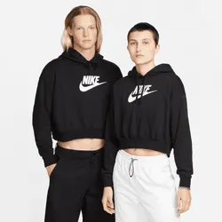 nike club fleece crop hoody dq5850-010 black