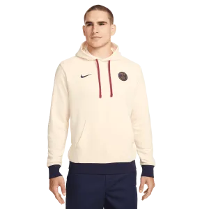 Nike Men's Paris Saint-Germain Fleece Hoodie-Coconut Milk/Blackened Blue