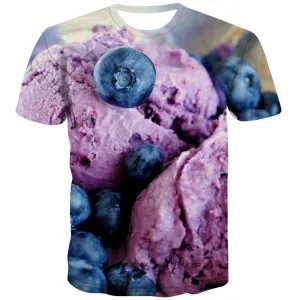 Sweet T-shirt Men Gourmet Tshirts Cool Icecream T-shirts Graphic Colourful T shirts Funny