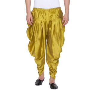 VASTRAMAY Men's Green Cotton Silk Blend Dhoti