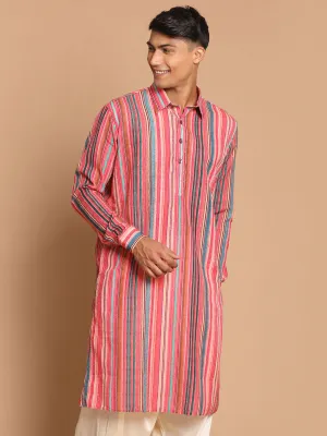 VASTRAMAY Men's Multi-Color Embellished Kurta