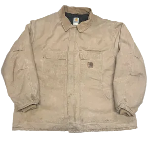 Vintage Carhartt C26 "Sandstone Canvas" Corduroy Collar Quilt Lined Jacket