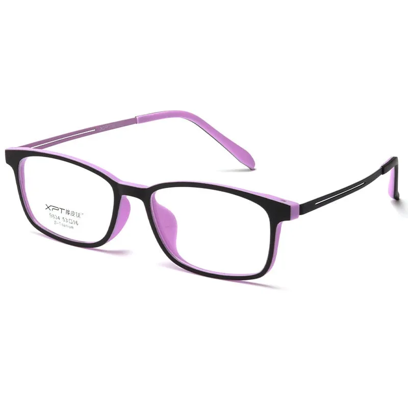 Yimaruili Unisex Full Rim Square Tr 90 Titanium Eyeglasses 9834XP